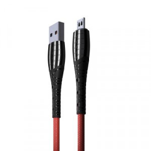 BY Кабель для зарядки Богатырь Micro USB, 1м, Быстрая зарядка QC3.0, штекер металл, красный