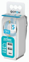ФОТОН адаптер 1роз. 16A 2xUSB-A + 1xUSB-C 2.4A земля белый, AM 16-1E-USB/A2C1, 25726