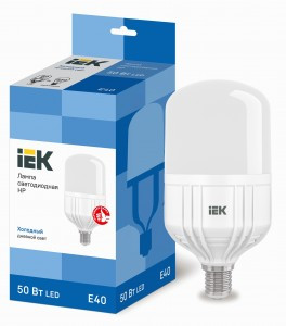 IEK лампа св/д высок. HP E40 50W(4500lm) 6500K 6K 230х138  матовая LLE-HP-50-230-65-E40