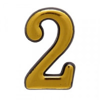 Цифра дверная АЛЛЮР пластик "2" золото (20) п/э уп.