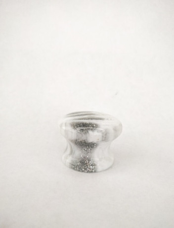 Ручка мебельная 2501-3 белая с блёстками