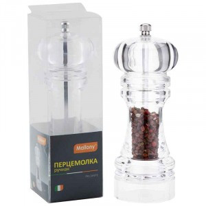 Перцемолка ручная PICCANTE, 6*18,5см, акрил 3934 Mallony