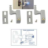 Uniel комплект мебельных св-ков на петлю 2шт.x3LED 4000K (LR23A в компл) ULK-C02 23A GREY SET2