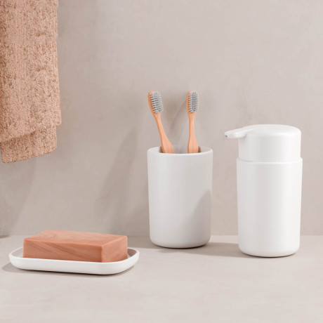 Диспенсер для жидкого мыла Flux, 250мл, бежевый, 7,5х7,5х14,5см