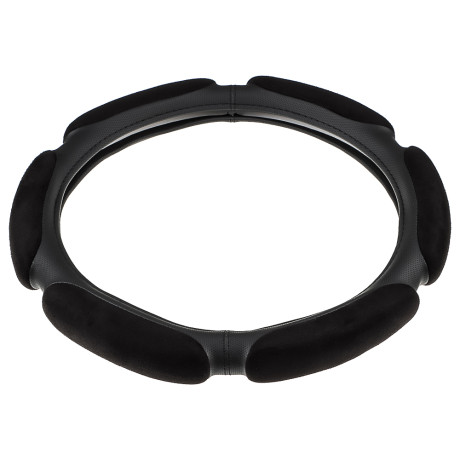 ЕРМАК Оплетка руля, спонж, 6 подушек, черный, разм. (L)