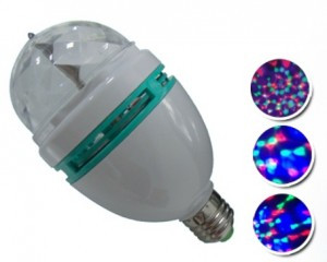 Лампа-проектор вращ. E27 B52 "YB-27", 8*16см, цвет RGB, проекц. вертик., 3W/220V белый