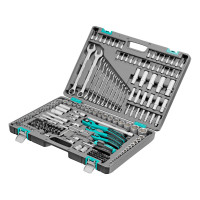 Набор инструментов, 1/4&quot;, 3/8&quot;, 1/2&quot;, Cr-V, S2, усиленный кейс, 216 предметов Stels