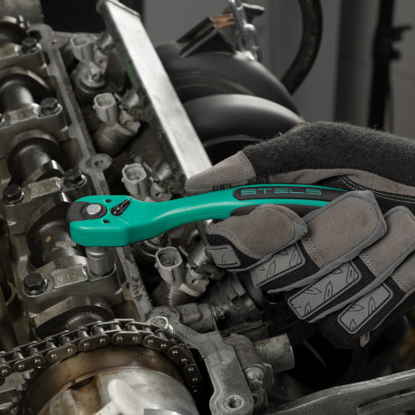 Набор инструментов, 1/4", 3/8", 1/2", Cr-V, S2, усиленный кейс, 216 предметов Stels