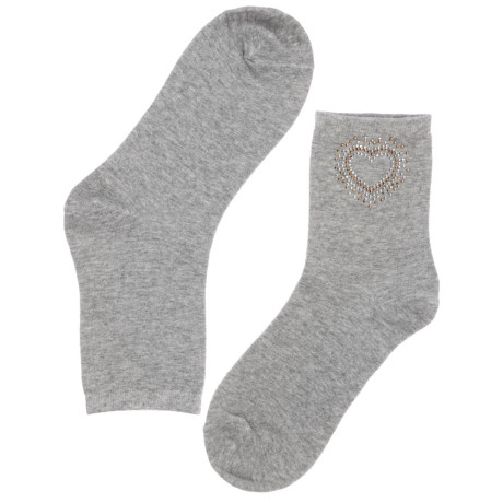 GALANTE Носки женские с декором, р-р 23-25, 85% хлопок, 10% полиэстер, 5% спандекс, 2 диз., НС23-03