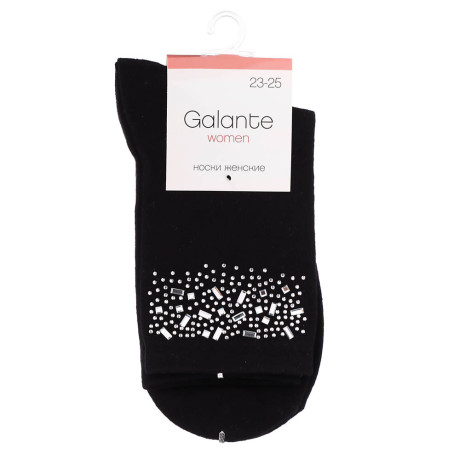 GALANTE Носки женские с декором, р-р 23-25, 85% хлопок, 10% полиэстер, 5% спандекс, 2 диз., НС23-03