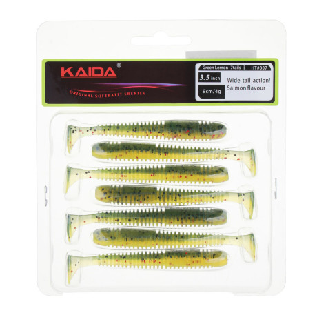 KAIDA Приманка силиконовая ТВИСТЕР 3,5", 9см, 4гр, HT007, 7шт