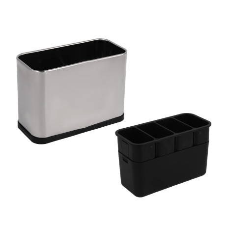 Подставка для столовых приборов тм VETTA, 18х13х8,5см, пластик, цвет серебро