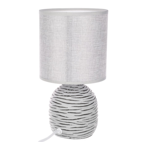 BY Светильник переносной настольный Мадрид, 25 см, Е14, 40 Вт, 230 В, керамика, текстиль, серый