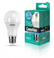 Camelion ЛОН A60 E27 9W(720lm 270°) 4500K 4K матов. 109x60 пластик LED9-A60/845/E27