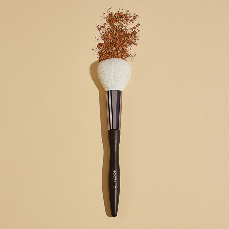 ЮНИLOOK Кисть для румян и сухих текстур, натуральный ворс, дерево, металл, 18см
