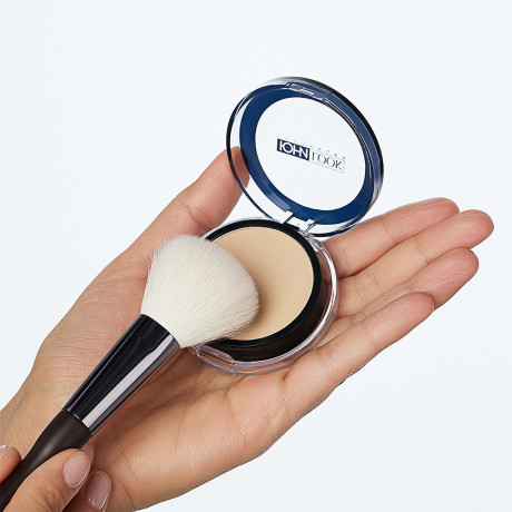 ЮНИLOOK Кисть для румян и сухих текстур, натуральный ворс, дерево, металл, 18см