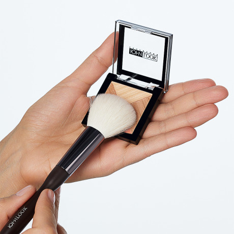 ЮНИLOOK Кисть для румян и сухих текстур, натуральный ворс, дерево, металл, 18см