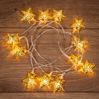 Гирлянда-нить на солнечной батарее &quot;Звезды&quot; 12LED Т.-белый 1,2м., прозр. ПВХ  303-070 Neon Night