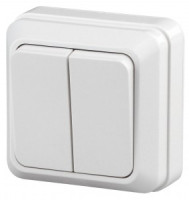 ЭРА Intro Quadro выкл. ОУ, 2 кл, 10A, белый, 250В, IP20, 2-104-01 9037