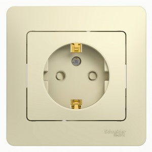 Systeme Electric GLOSSA роз. СУ 1 мест. беж. (пл.осн., земля, штор.) GSL000244 (15!)