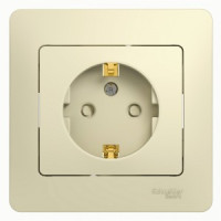 Systeme Electric GLOSSA роз. СУ 1 мест. беж. (пл.осн., земля, штор.) GSL000244 (15!)