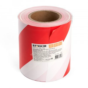 STEKKER лента оградительная (сигнальная) 150ммх100м, красный/белый INTP10-150-100 39915