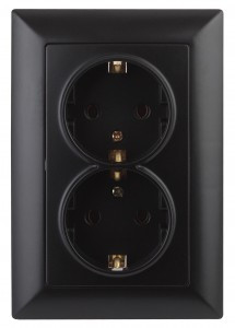 ЭРА Intro Solo роз.СУ 2 мест земля 16А, 250В, IP20, антрацит 4-205-05 6373