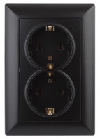 ЭРА Intro Solo роз.СУ 2 мест земля 16А, 250В, IP20, антрацит 4-205-05 6373