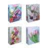 Пакет подарочный бумажный тм LADECOR, L 26x32x10 см, 4 дизайна, тюльпаны