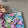 Пакет подарочный бумажный тм LADECOR, L 26x32x10 см, 4 дизайна, тюльпаны