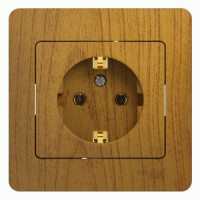 Systeme Electric GLOSSA роз. СУ 1 мест. темный дуб (пл.осн., земля) GSL000542 (15!)