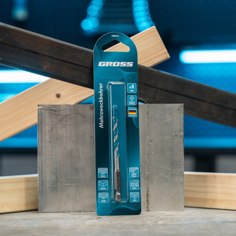 Сверло универсальное, Multipurpose PRO, 6-гр. хвостовик, 8мм Gross