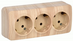 IEK GLORY роз. ОУ 3 мест. 16А (земля) РС23-3-ХС сосна ERH31-K34-16