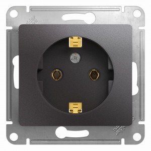 Systeme Electric GLOSSA мех. роз. СУ 1 мест. графит (пл.осн., земля) GSL001343 (10!)