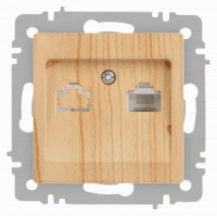 ЭРА Intro Accent мех. роз. СУ 1 мест. комп. (RJ45) сосна 6-303-11