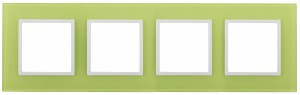 ЭРА 14 Elegance рамка СУ 4 мест.стекло, лайм+бел 14-5104-26 5688