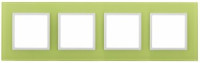 ЭРА 14 Elegance рамка СУ 4 мест.стекло, лайм+бел 14-5104-26 5688
