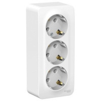 Systeme Electric BLANCA роз. ОУ 3 мест. 16А бел. (пл.осн., земля, изол.пл.) BLNRA010311 (5!)