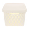Корзина для хранения с крышкой Plast Team STOCKHOLM, 15 л молочный туман