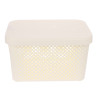 Корзина для хранения с крышкой Plast Team STOCKHOLM, 15 л молочный туман