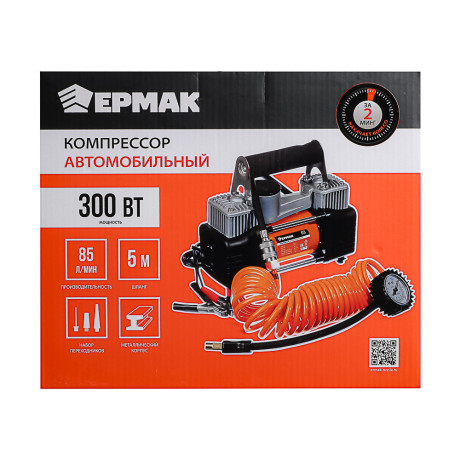 NEW GALAXY Компрессор автомоб, крокодилы к АКБ, 2-х поршн, шланг 5м, в сумке, 12V, 300W, 85л/м