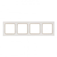 EKF Стокгольм рамка 4 мест. белая с линией цвета шампань (PC) EAM-G-303-20