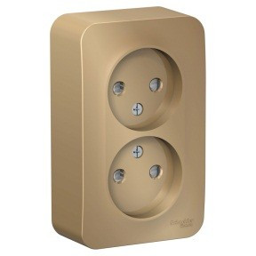 Systeme Electric BLANCA роз. ОУ 2 мест. 16А титан (пл.осн., штор., изол.пл.) BLNRA001214 (10!)