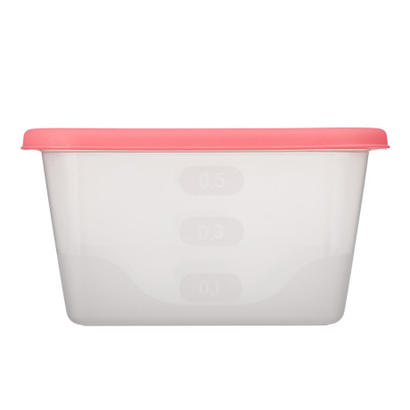 Набор контейнеров пищевых квадратных, 3шт, 0,63л, пластик, 3 цвета