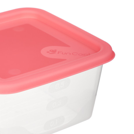 Набор контейнеров пищевых квадратных, 3шт, 0,63л, пластик, 3 цвета