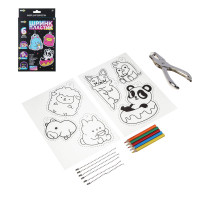 ХОББИХИТ Набор для творчества "Шринк-пластик", PS, металл, цветные карандаши, 26х15,5х1,4см, 3 диз.