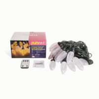 Гирлянда светод. уличная &quot;Шишки&quot; SE-CONE-9.580MWW 80LED т.белый+мульти(5цв.) 9,5м пульт ДУ, Funray