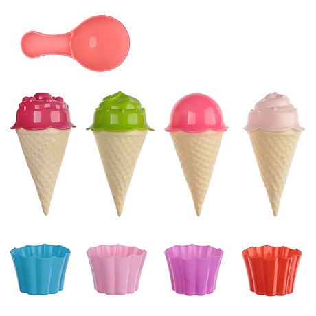 ИГРОЛЕНД Набор формочек "Мороженое" 13 предметов,15x15x10см, пластик, игрушка для детей 3+