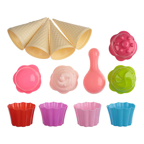 ИГРОЛЕНД Набор формочек "Мороженое" 13 предметов,15x15x10см, пластик, игрушка для детей 3+