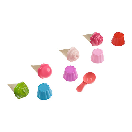 ИГРОЛЕНД Набор формочек "Мороженое" 13 предметов,15x15x10см, пластик, игрушка для детей 3+